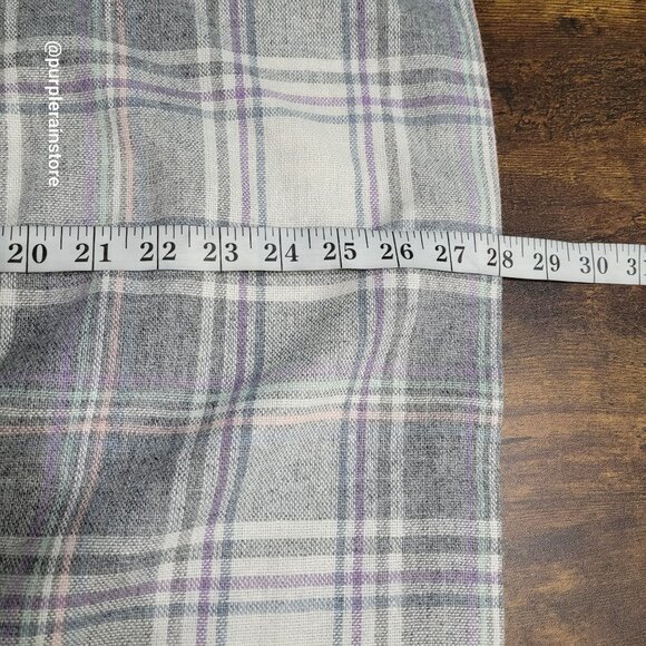Vtg Wool Blend Plaid Midi Skirt Size 11 12 Academia Ethereal Whimsy Boho 70's - Picture 8 of 9